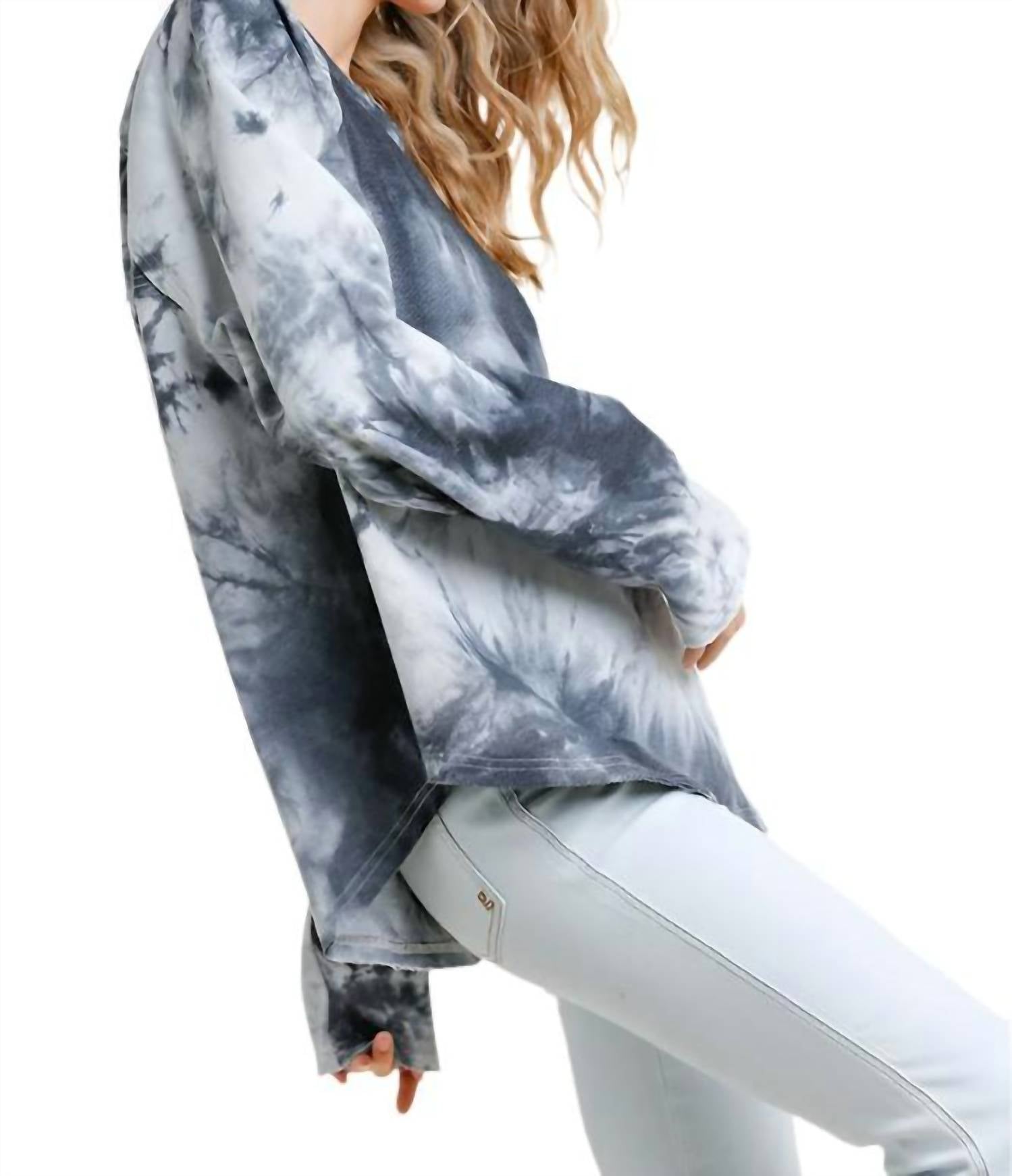 Umgee - Raglan Sleeve Raw Edged Top