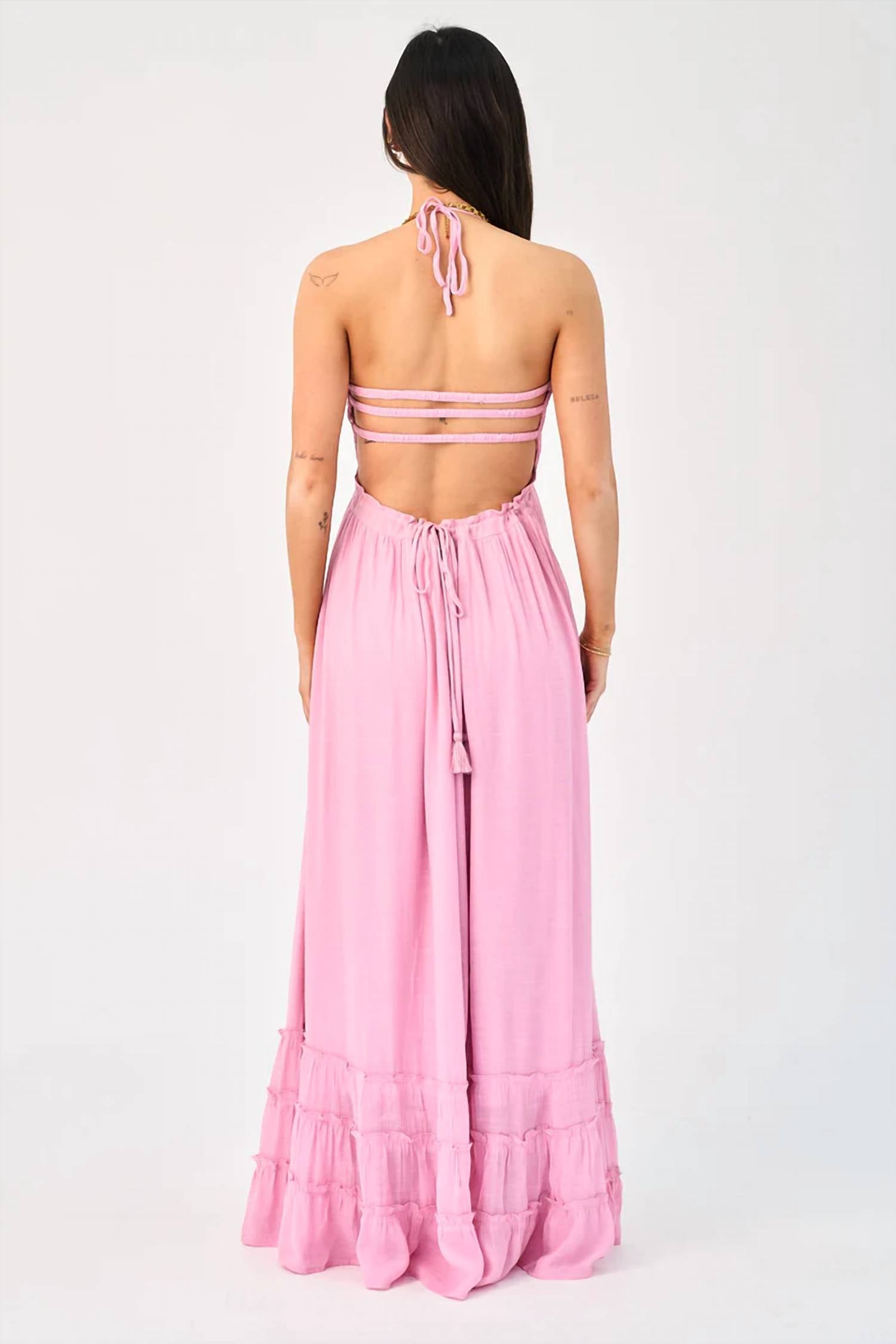 Hyfve - Smocked Halter Tiered Maxi Dress