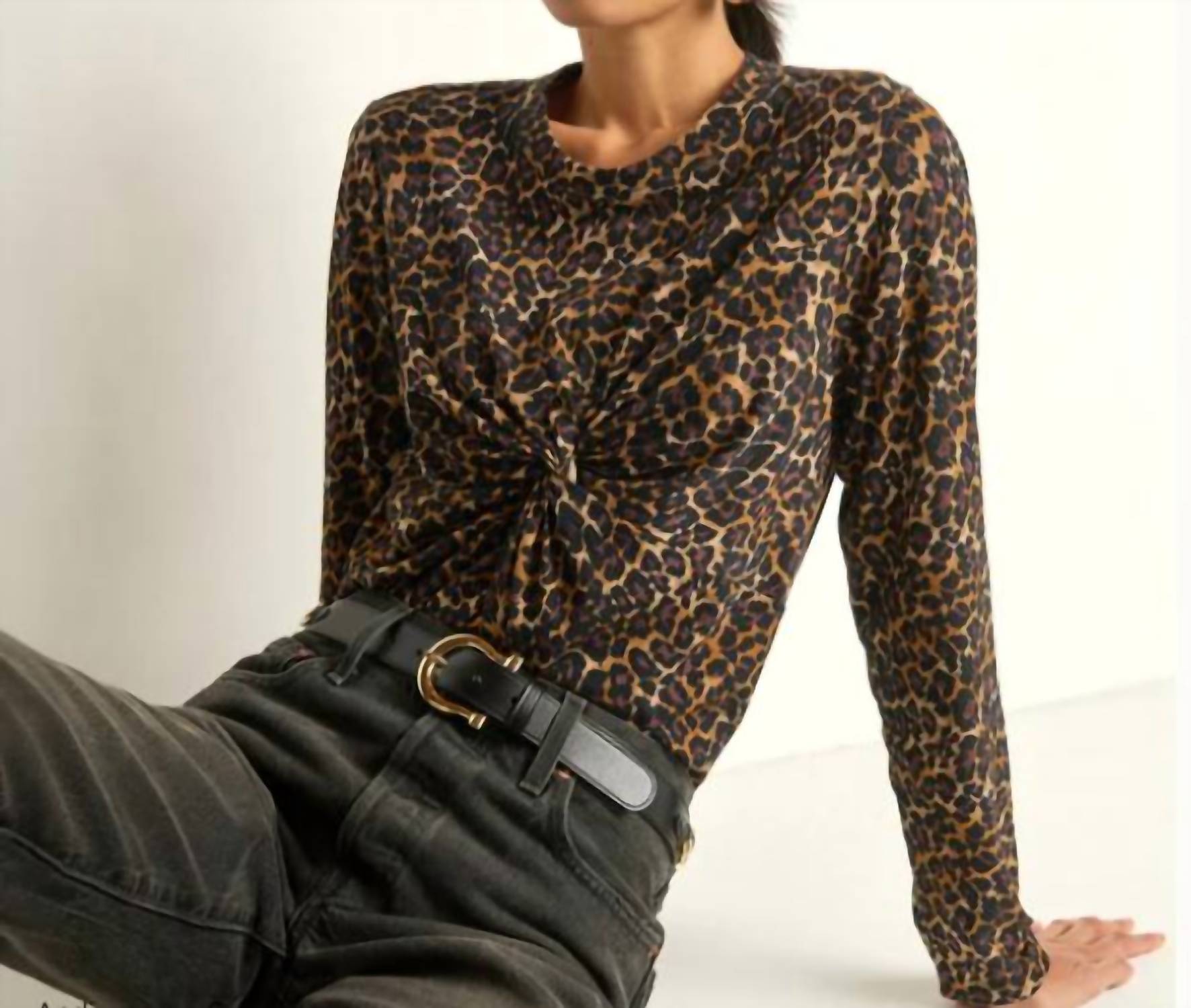 Nation Ltd - Marion Leopard Twist Long Sleeve