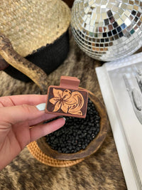 The Rodeo Rose - Small Floral Hand Tooled Hair Clip