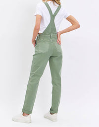 Judy Blue - Garment Dyed High Waist Double Cuffed Boyfriend Overalls