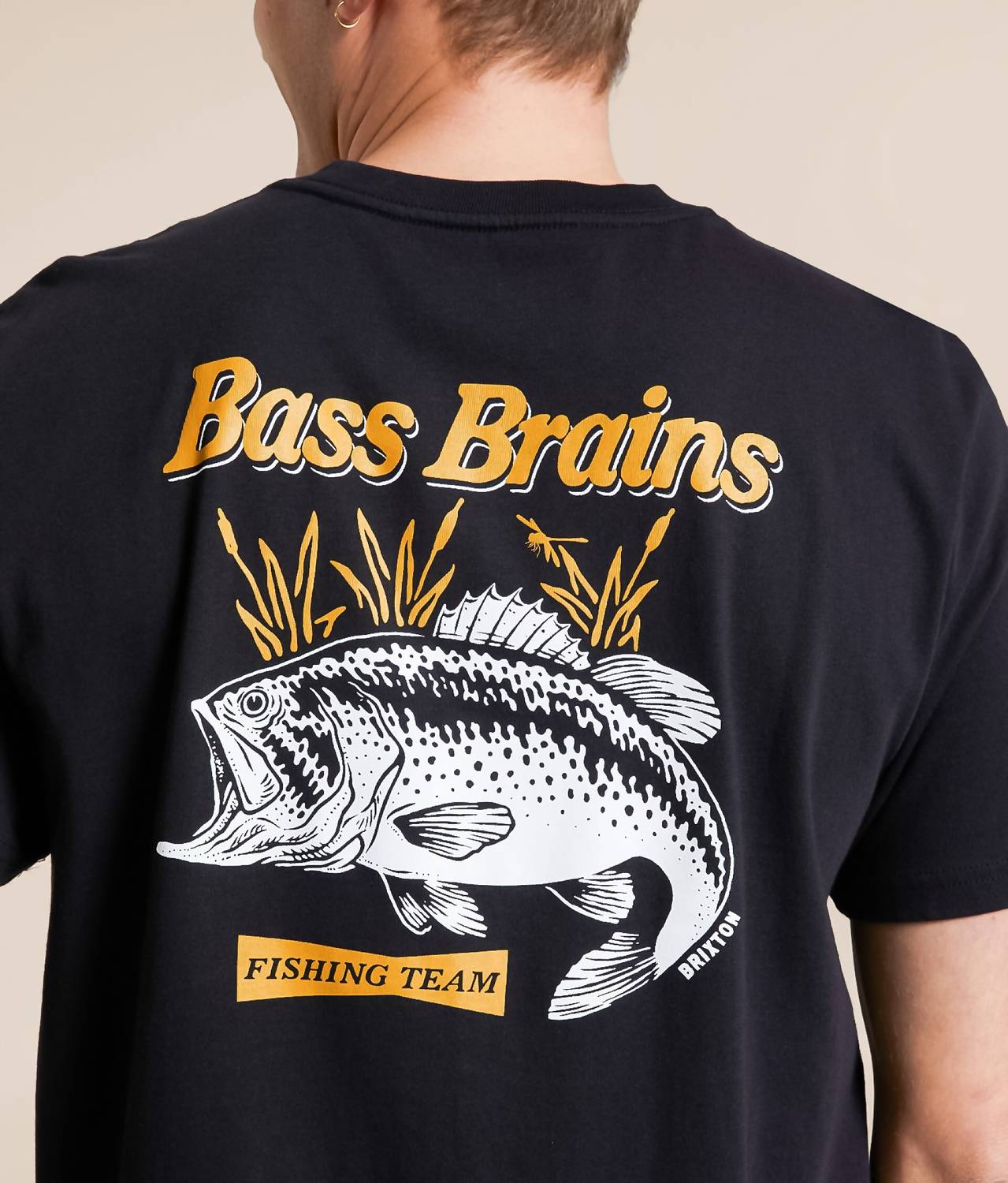 Brixton Bass Brains Fishing Team Short Sleeve Tee in black - men's t-shirt - view 4