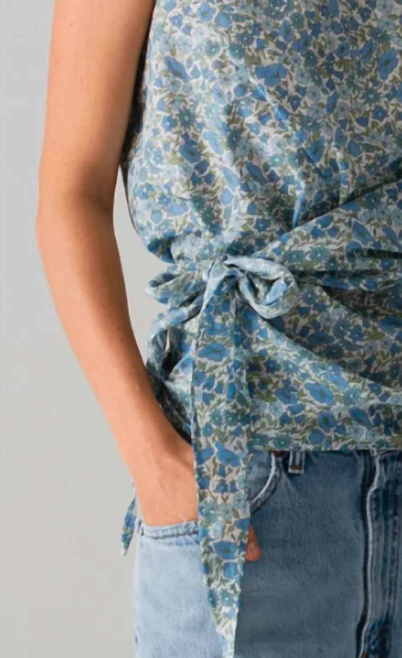 CISSA Grecian Tank Top in somerset floral - women's tank top - detail view
