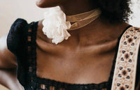 Pretty Simple - Women's Flower Fantasy Tie Choker Necklace Ribbon Tie