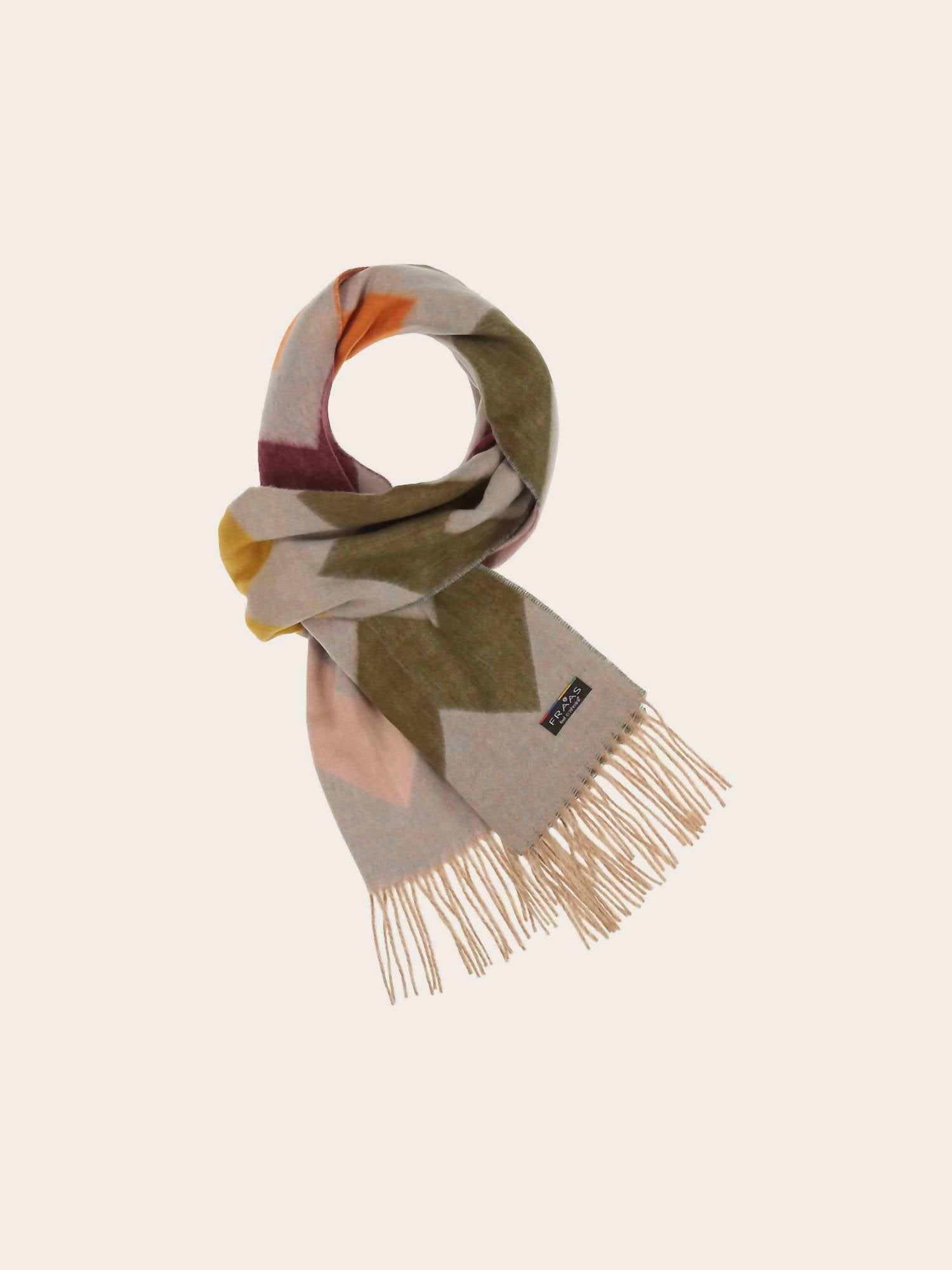 V. FRAAS Women's Exploded Zig Zag Cashmink Scarf in true blue - women's scarf - detail view