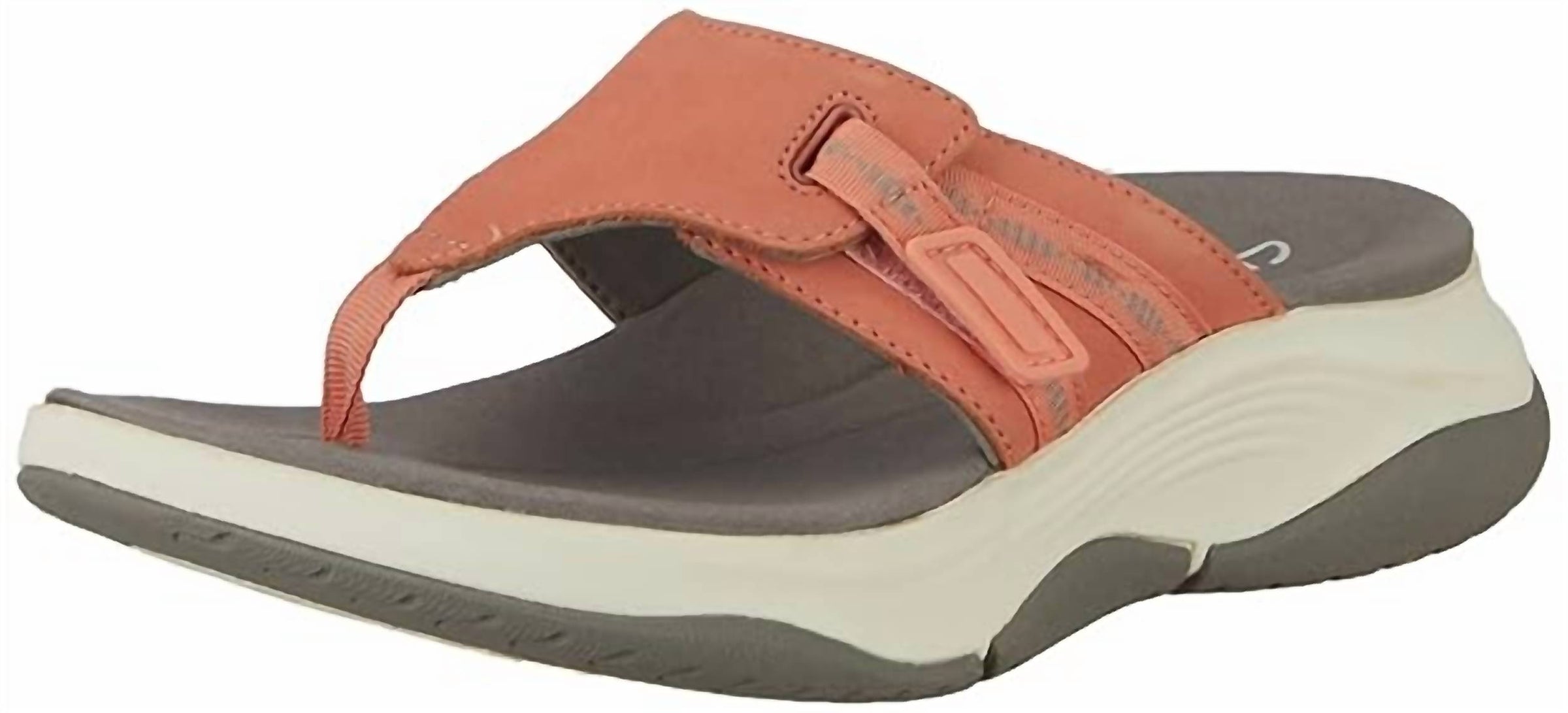 Clarks Women's Wave2.0 Sea Flat Sandal in peach combi - women's sandal
