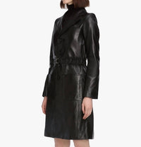 Frame - THE LONG LEATHER BELTED JACKET