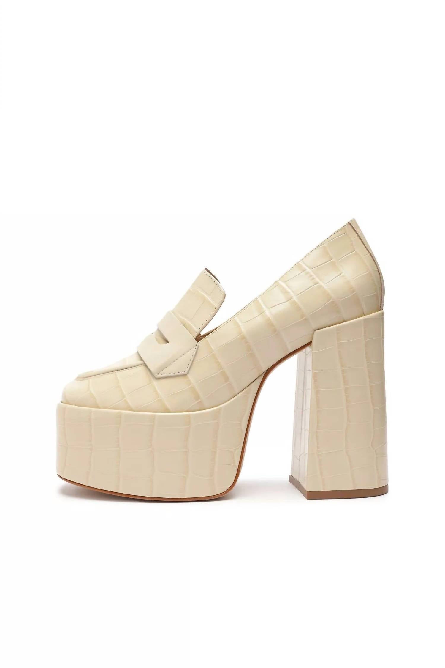 Schutz - Women's Viola Crocodile-embossed Block High Heels