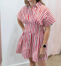 Karlie - Stripe America Shirt Mini Dress