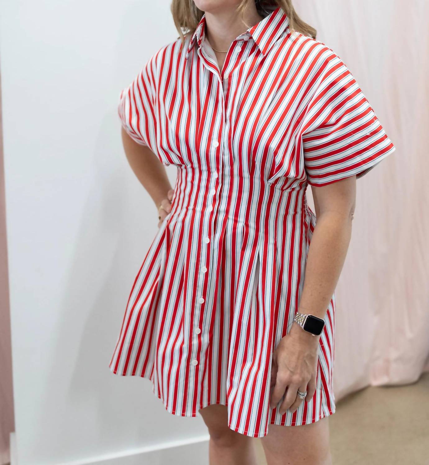 Karlie - Stripe America Shirt Mini Dress