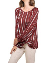 Umgee - Striped Gathered Blouse