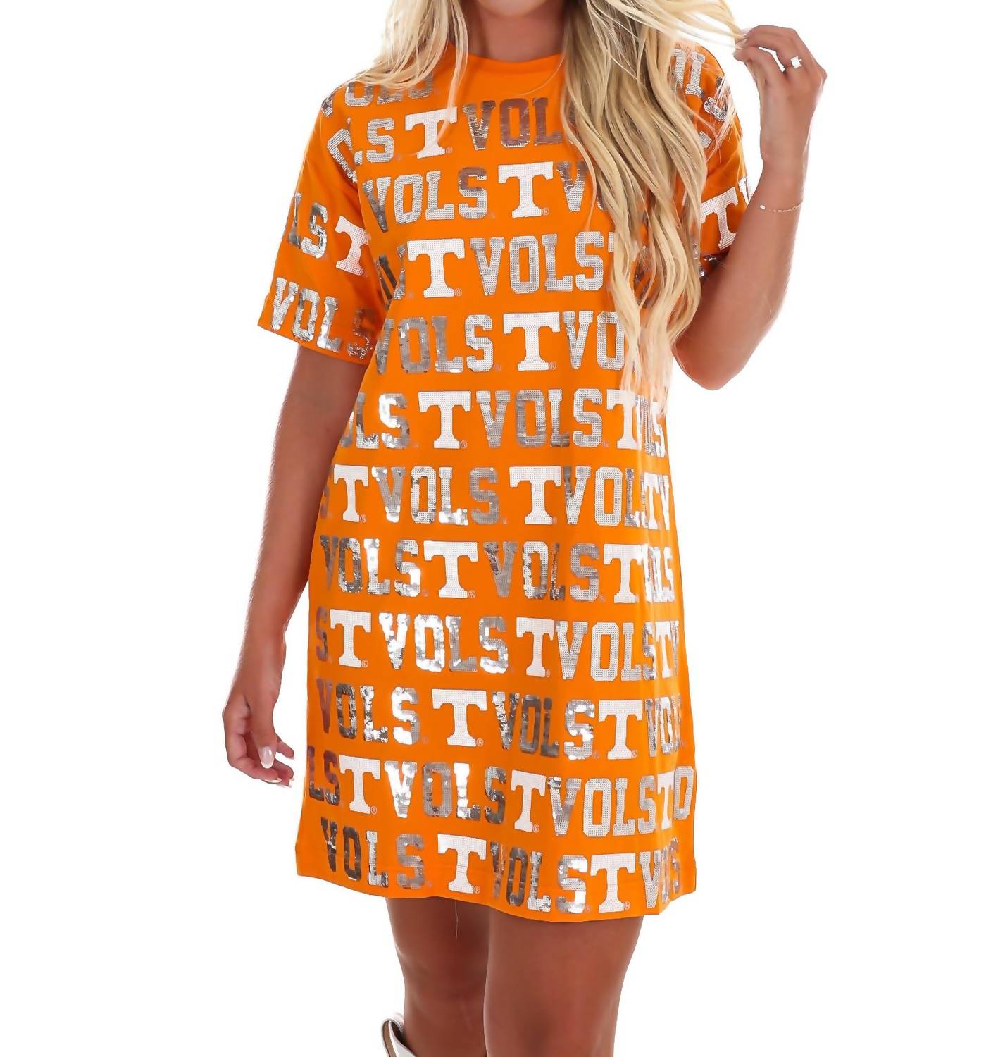 Stewart Simmons - Tennessee Sequin Repeat T-shirt Mini Dress