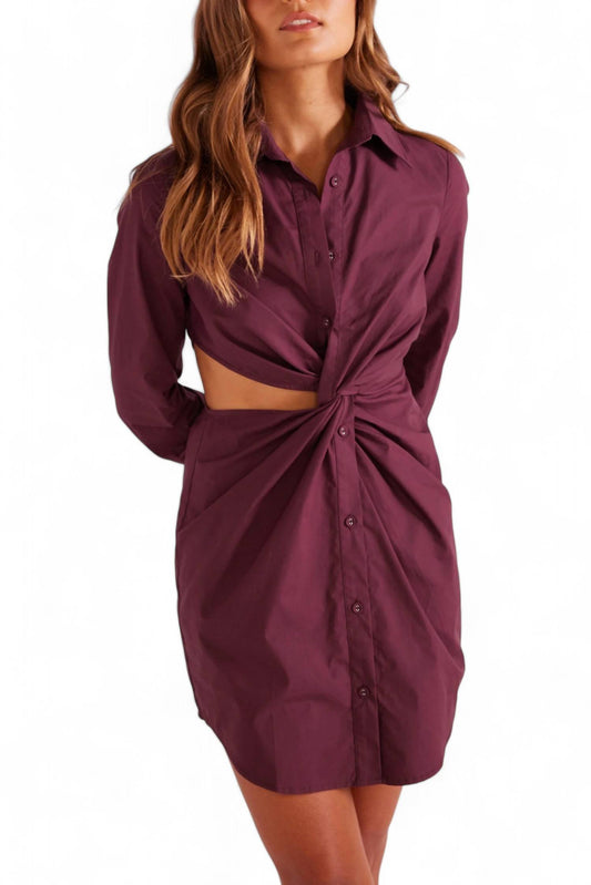 Minkpink - ALLEGRA TWISTED SHIRT DRESS