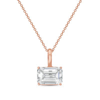 Diana M Jewels - 2.00 Ct Lab-grown Emerald Diamond East–west Solid Bail Pendant Necklace