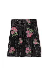 Sasha+Z - Women's Floral Sequins Skirt