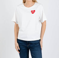 Oui Heart Tee in cloud dancer - women's t-shirt
