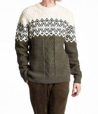 Lindbergh - Two Color Yolk Cable Knit Sweater