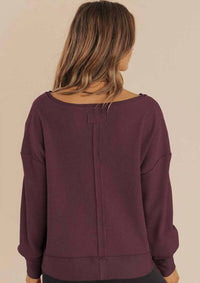 T & C  Apparel - Waffle Knit Long Sleeve Sweatshirt