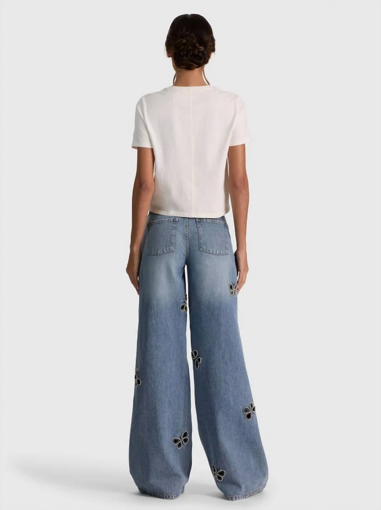 Alice + Olivia - Amazing Embellished Cutout Jean