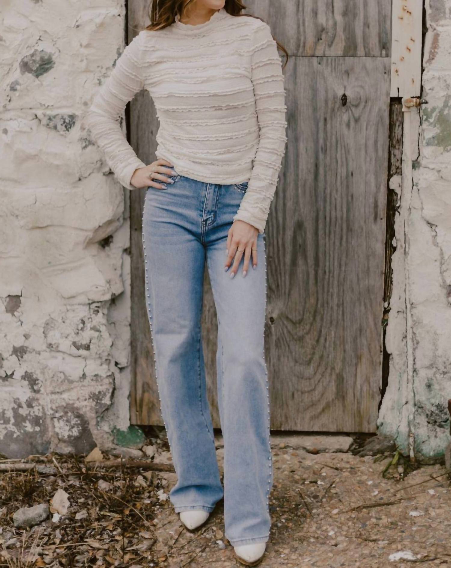 Vibrant - Stud Me Straight Leg Jeans