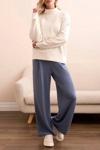 Tribal - Techno Lux Drop Shoulder Funnel Neck Knit Top