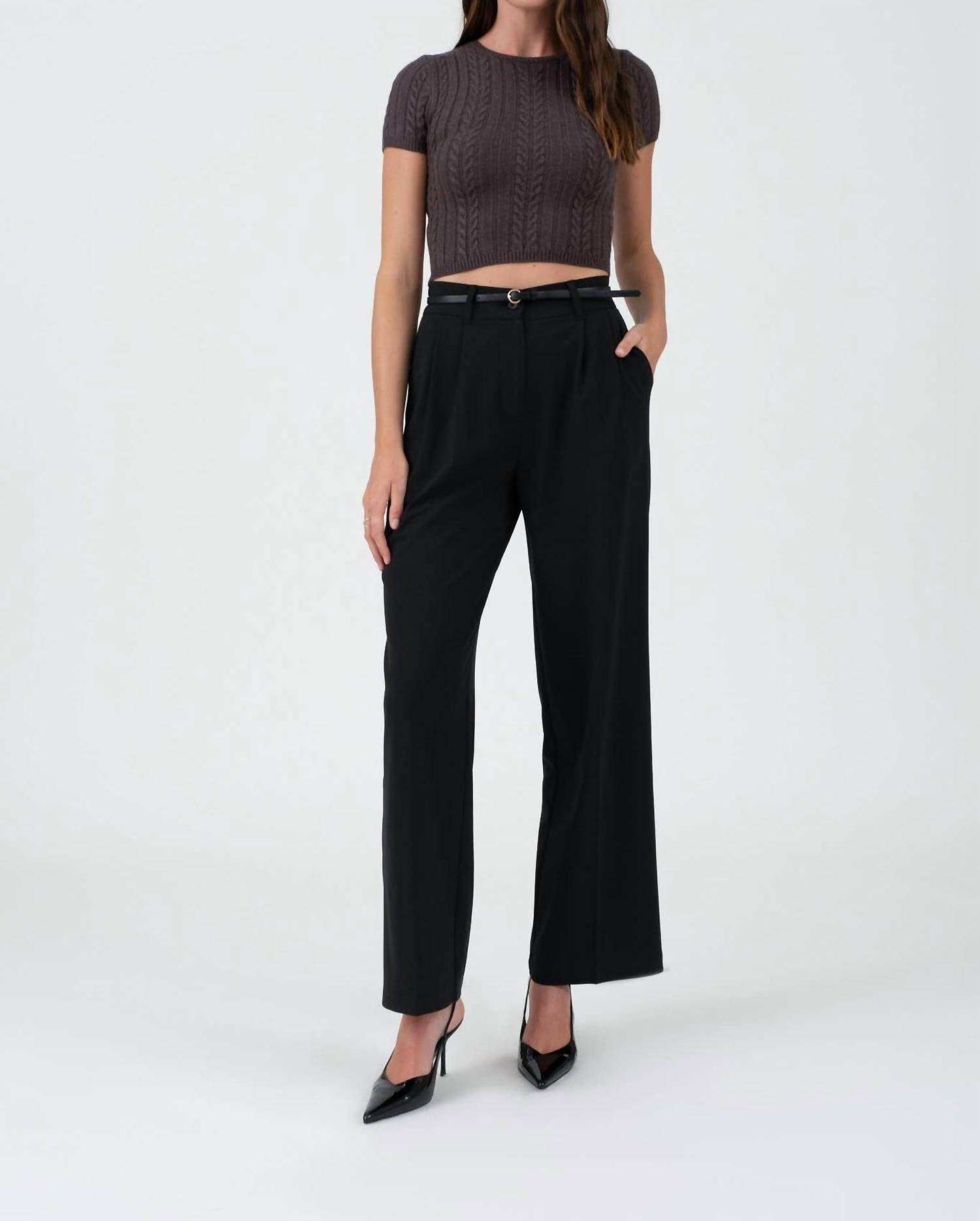 The Workshop Studio - HIGH WAIST PLEATED WIDE LEG DRESS PANTS