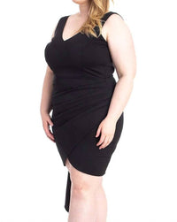 Symphony - Back Shoulder Cape Mini Dress - Plus