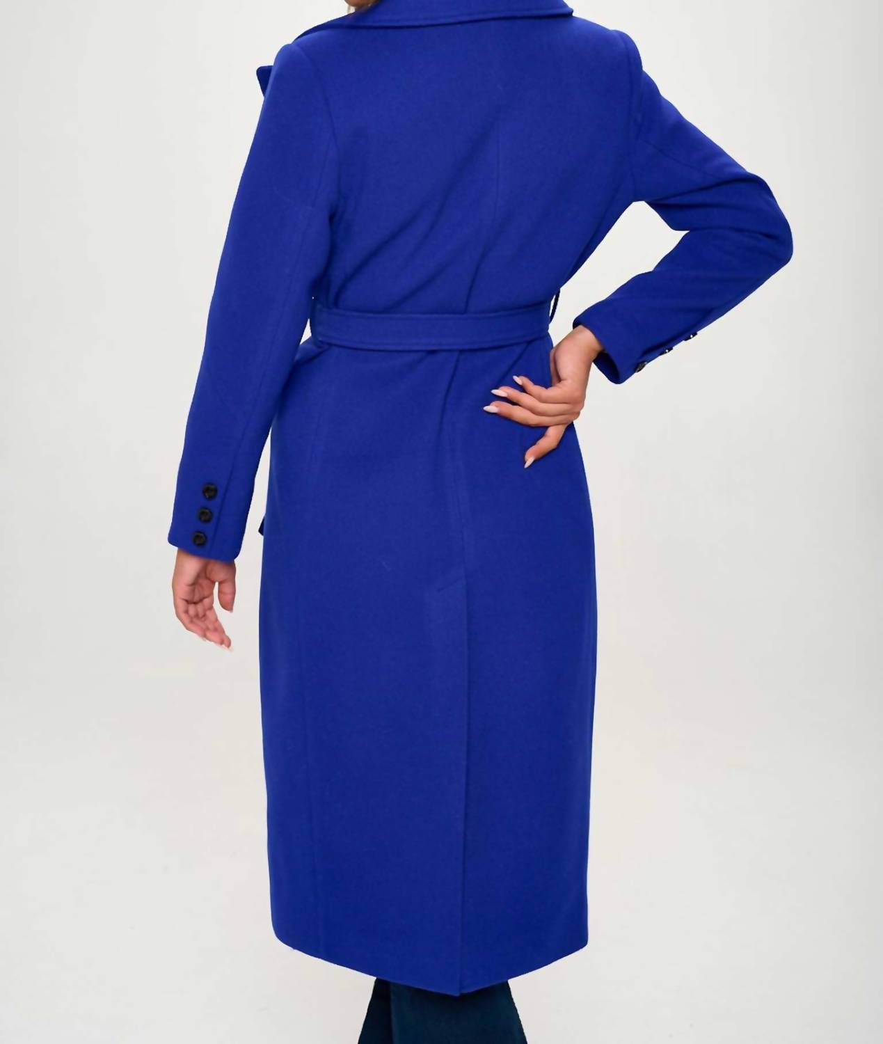 Coalition LA Trench Long Coat in blue - women's jacket - alternate view