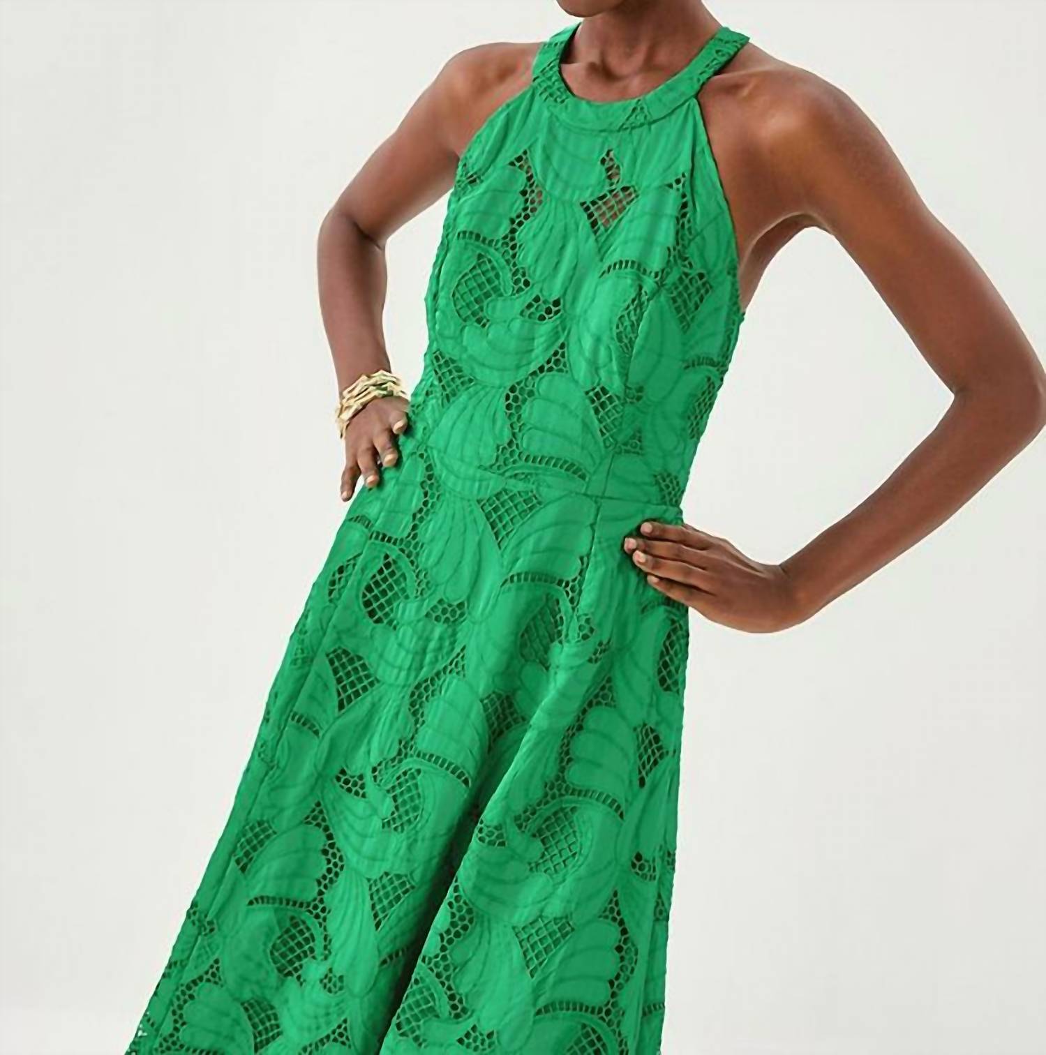 Lilly Pulitzer Denise Lace Halter Midi Dress in green - women's dress - view 4