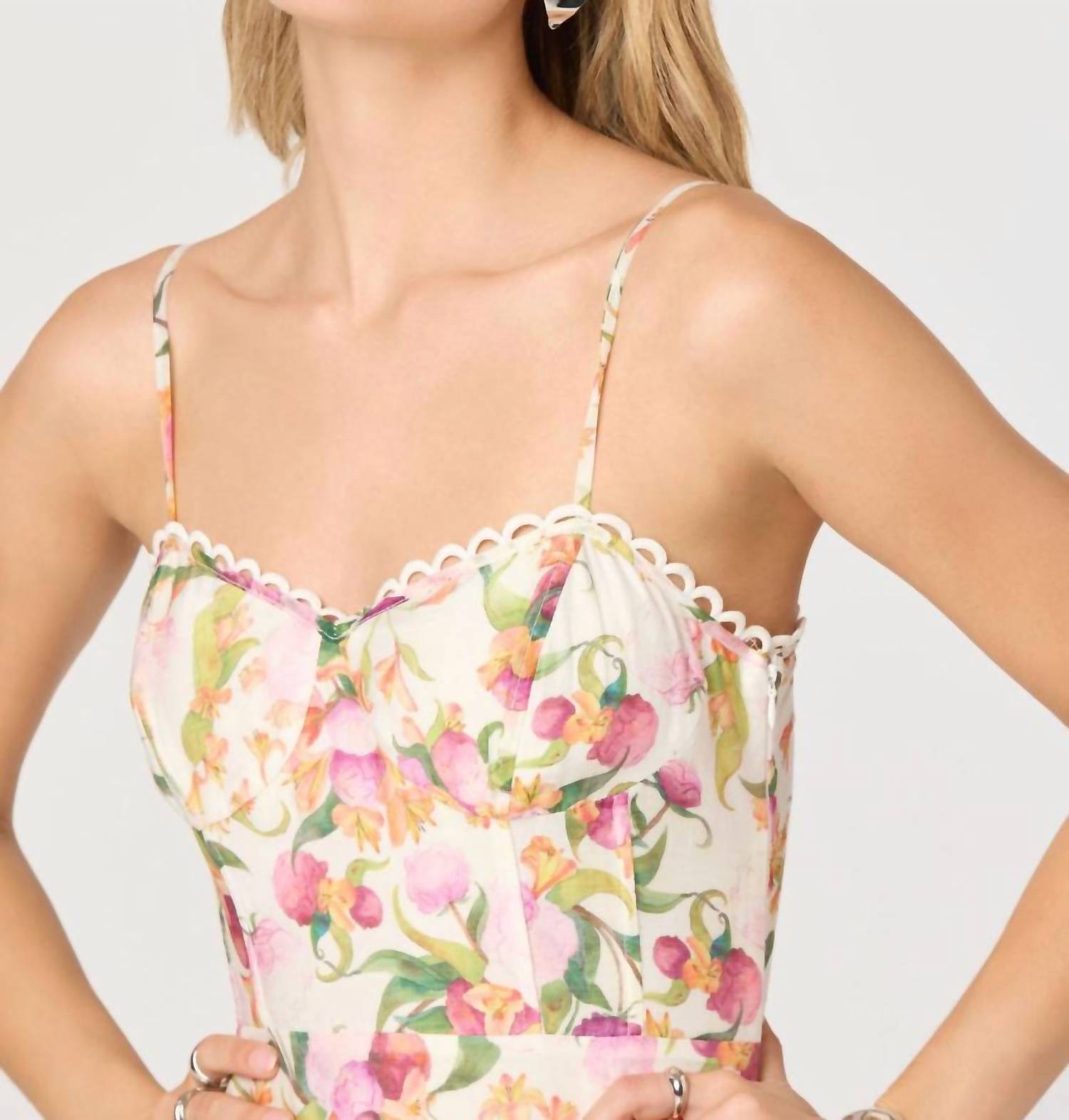 Astr - Lianna Floral Bustier Maxi Dress