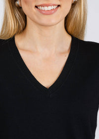 Hinson Wu Daisy 3/4 Sleeve Sweater in black - women's sweater - view 4