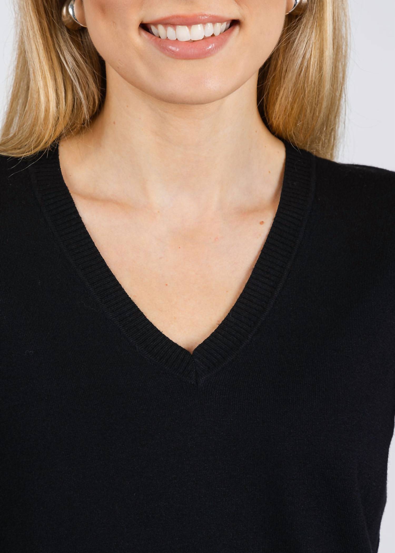 Hinson Wu Daisy 3/4 Sleeve Sweater in black - women's sweater - view 4