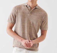 Patrick Assaraf - Short Sleeve Linen/ Silk Button Polo