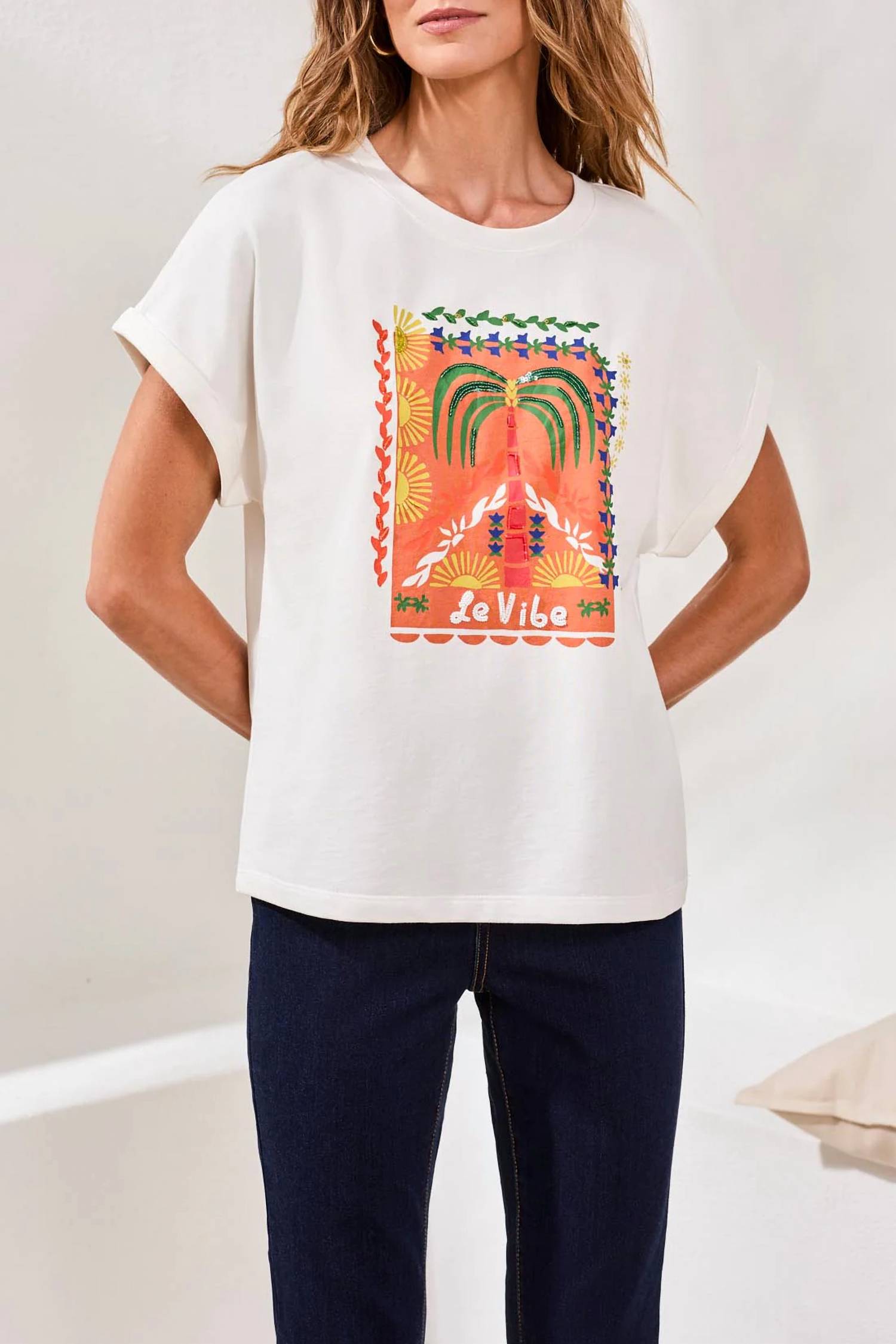 Tribal - Embroidered Cotton T-shirt