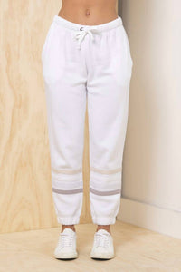 Vintage Havana - Stripe Burnout Fleece Jogger Pants