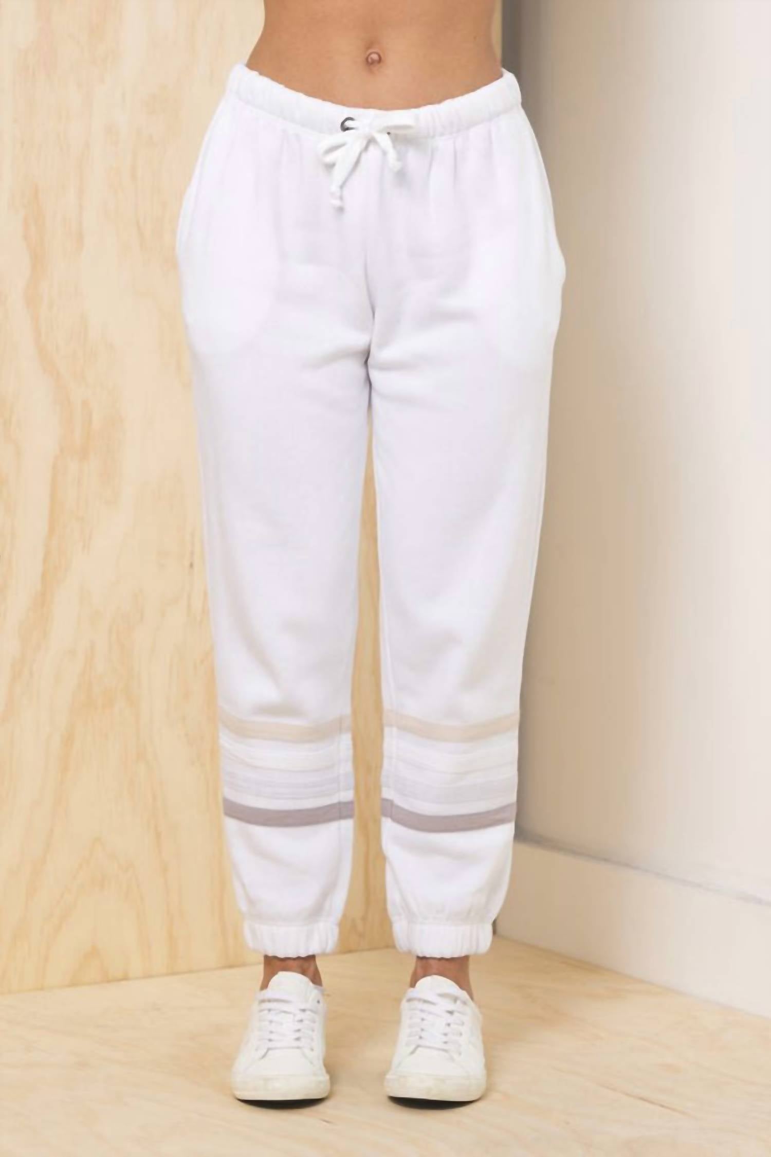 Vintage Havana - Stripe Burnout Fleece Jogger Pants