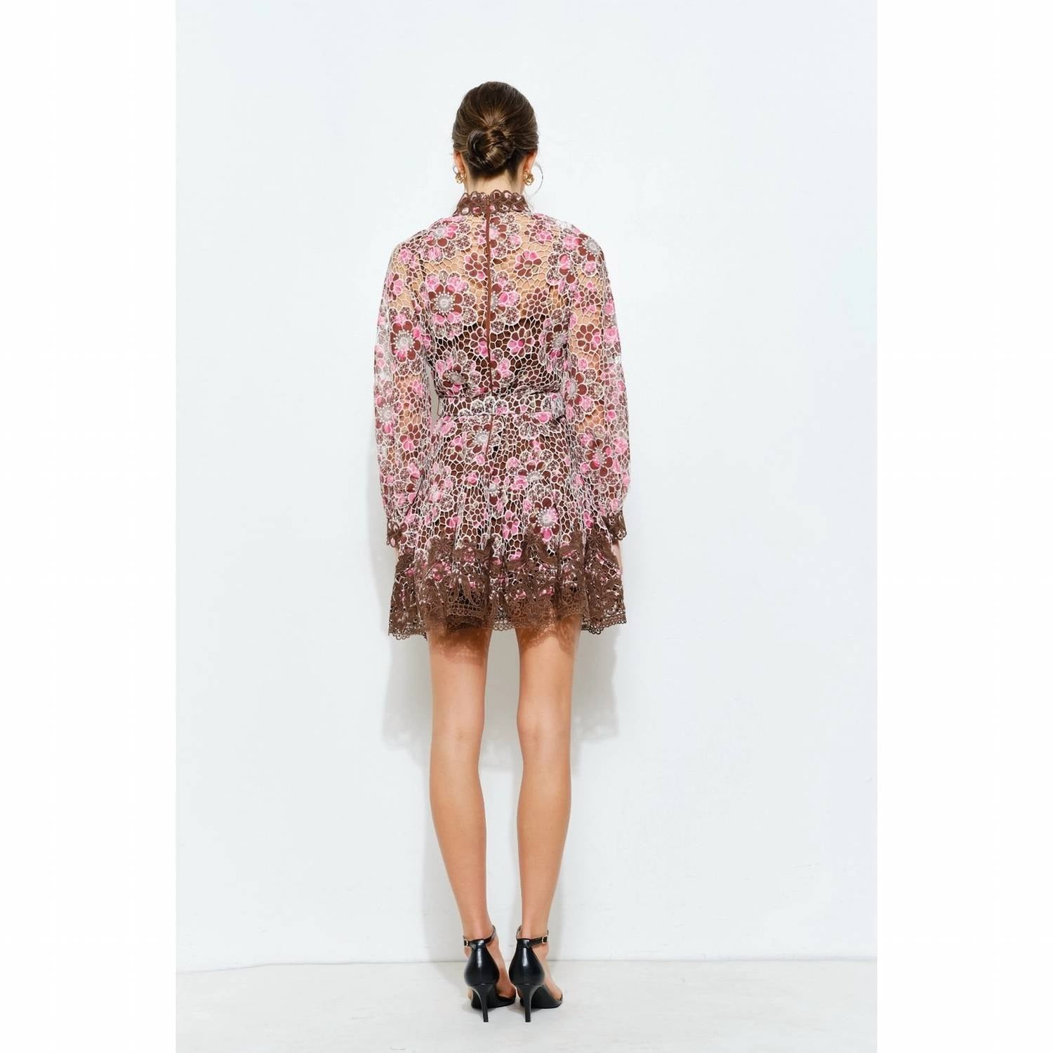 Ina Fashion - Floral Embroidered Lace Mini Dress