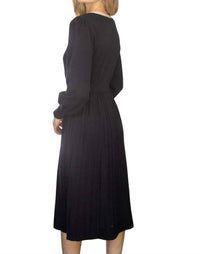 Voy - Princess Sleeve Ribbon Midi Dress