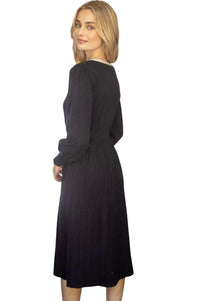 Voy - Princess Sleeve Ribbon Midi Dress