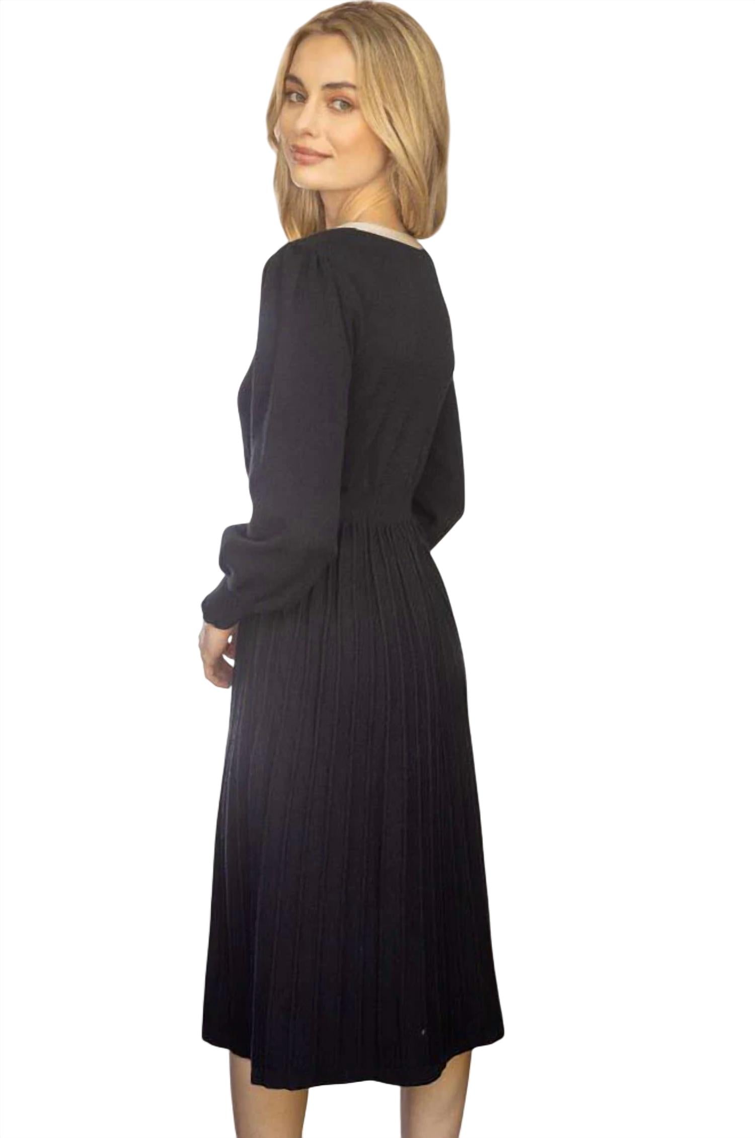 Voy - Princess Sleeve Ribbon Midi Dress