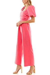Nicole Miller - Women's Solid Scuba Crepe Jumpsuit