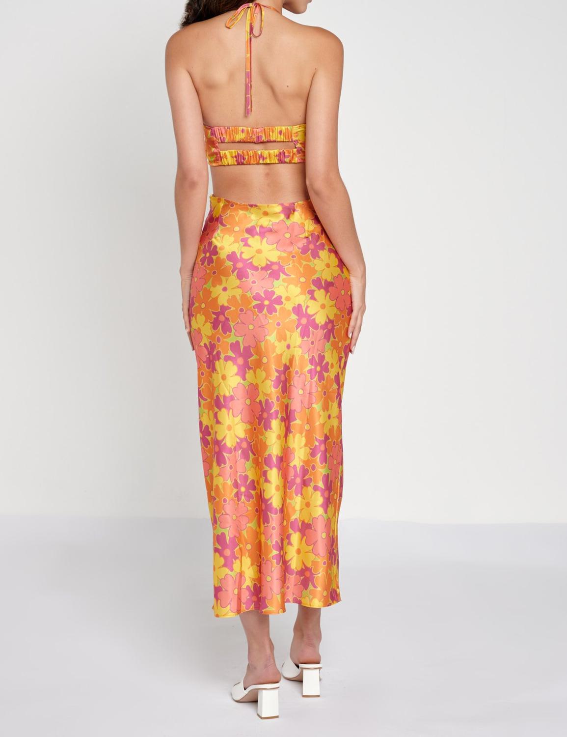 Recycled Satin Cutout Maxi Dress