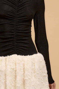 Promesa - Two-tone With Ruched Bodice Bubble Mini Dress