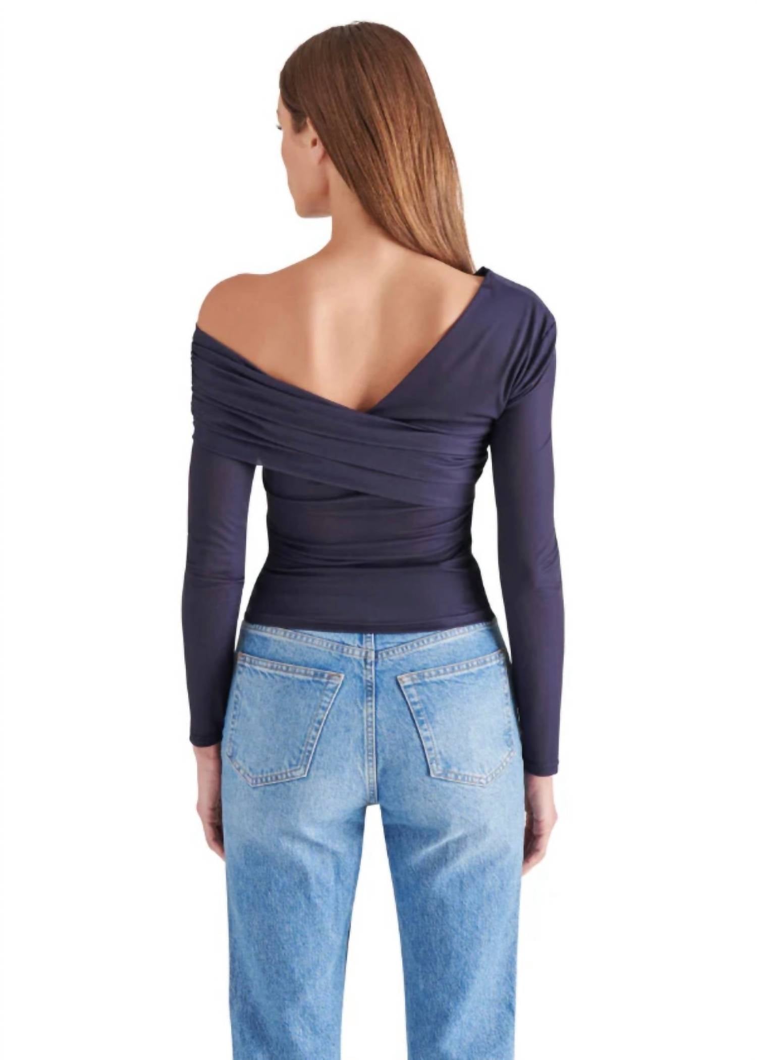 STEVE MADDEN Pacie Off The Shoulder Top in marine - women's blouse - alternate view