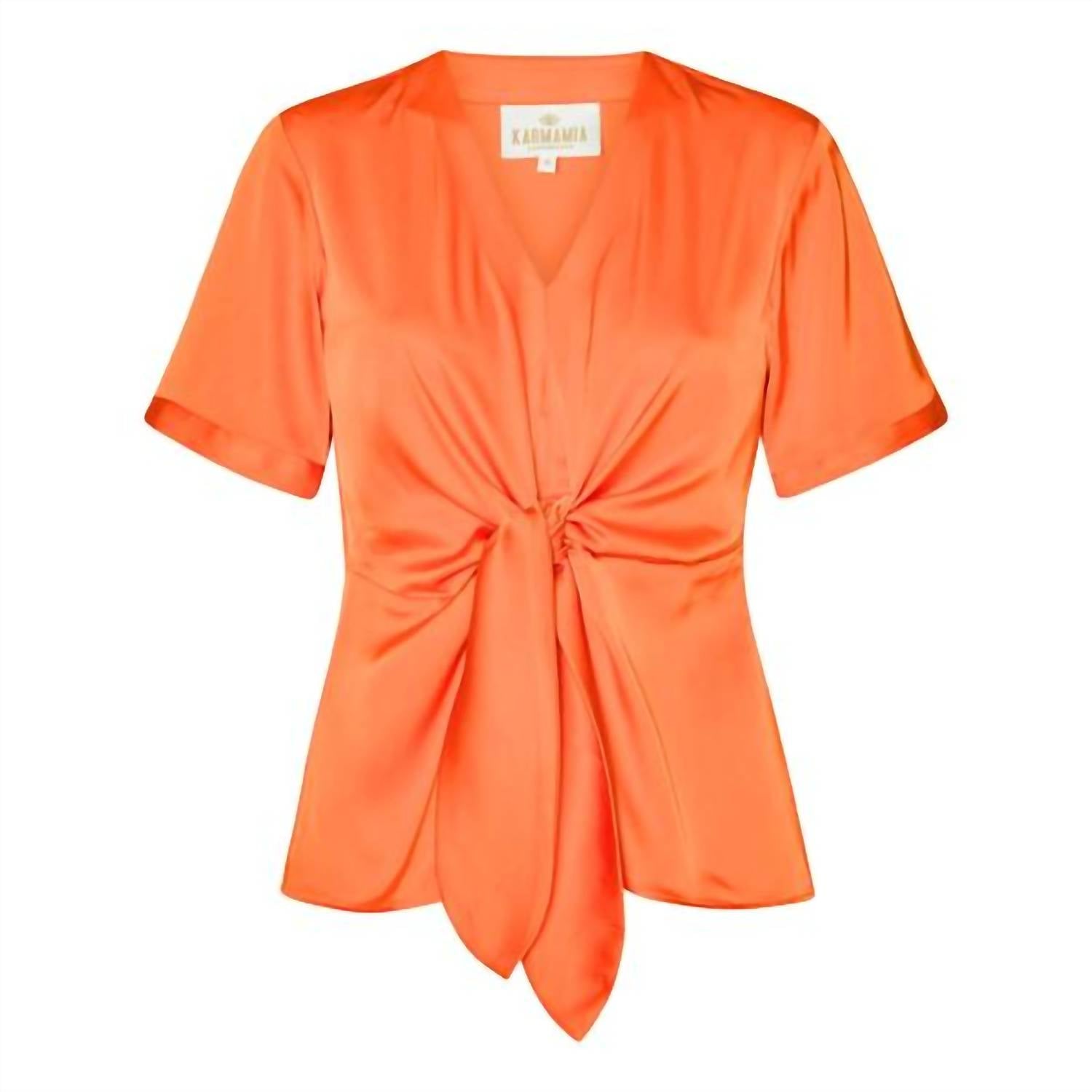 Karmamia WOMEN'S BLAIR BLOUSE in semi rich orange - women's blouse - detail view