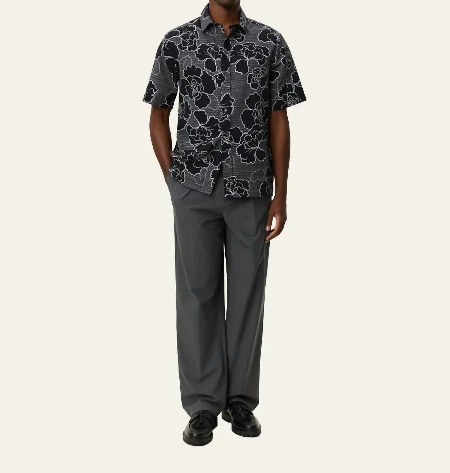 Les Deux - Charlie Poppy Aop Short Sleeve Shirt