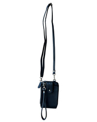 Roma Leathers - Women's Leather Phone Bag With Credit Card Slots And Adjustable Strap