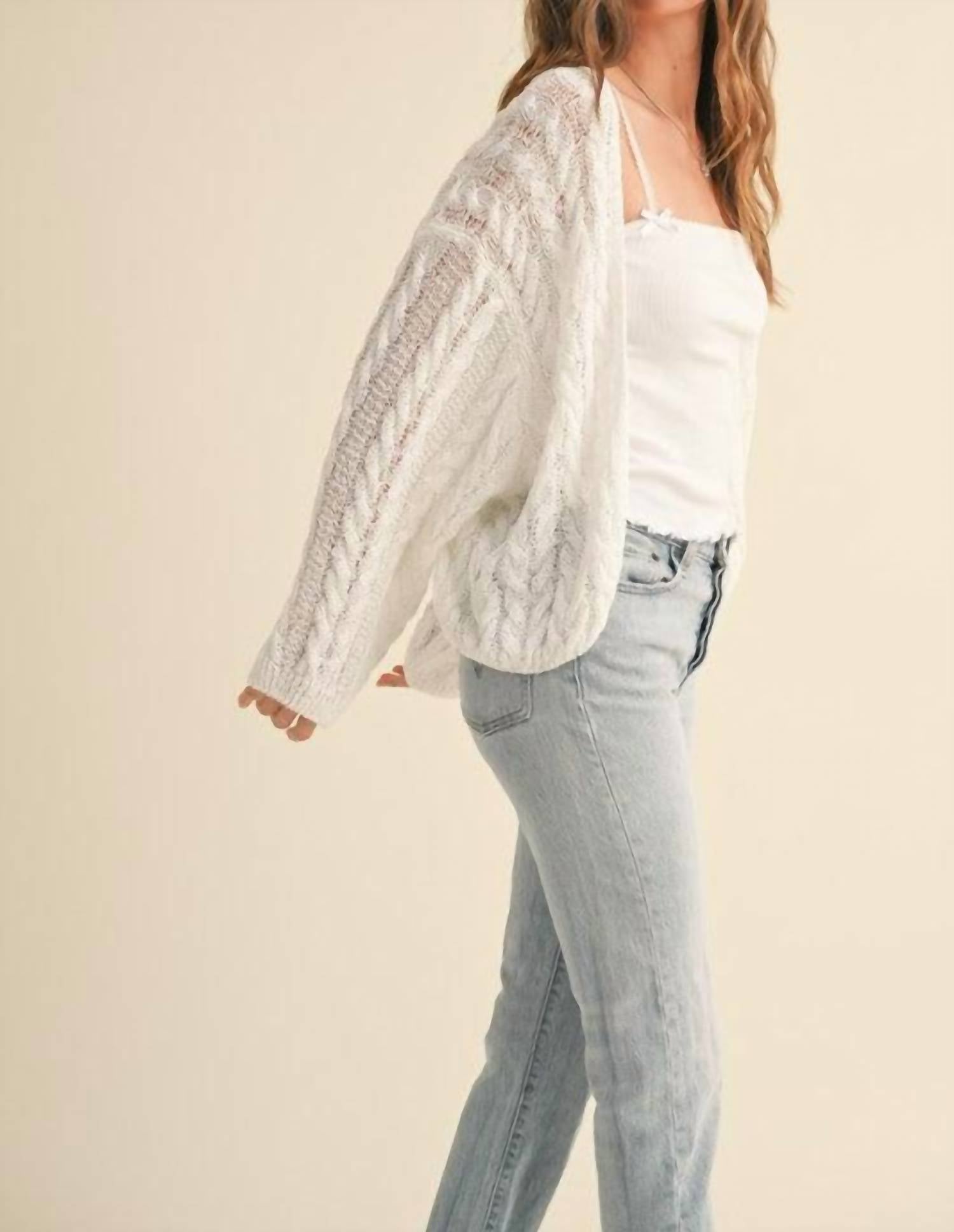 Miou Muse - Load Off Cable Knit Cardigan