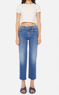 Mother - Mid Rise Rambler Zip Ankle Fray Jean
