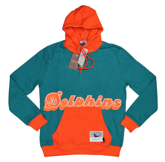 Mitchell & Ness - Men's Miami Dolphins Nfl Throwbacks Hoodie Sweatshirt